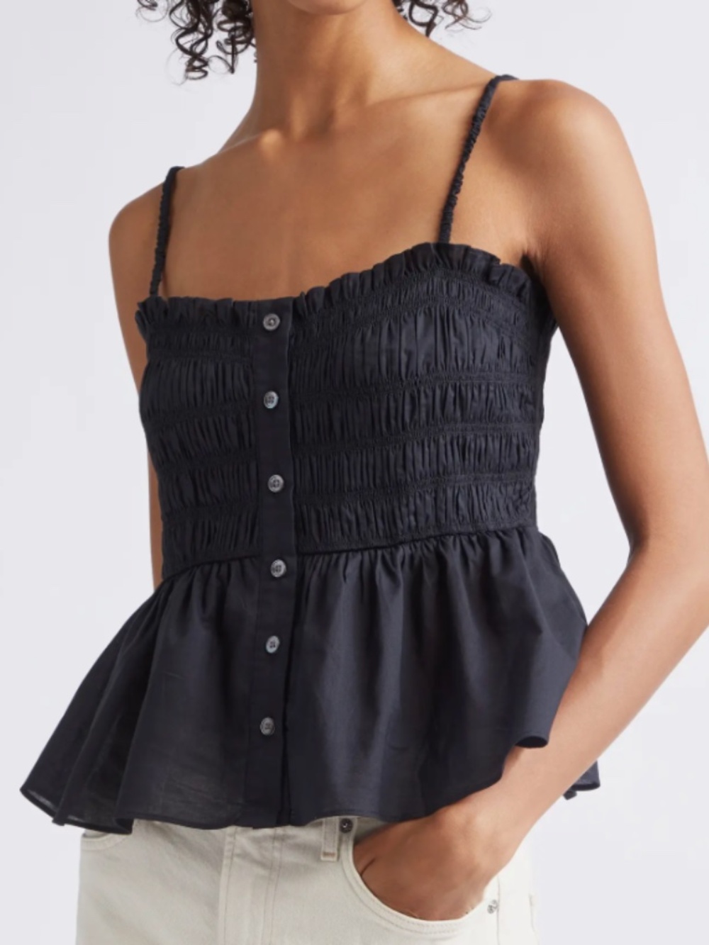 Veronica Beard Tullia Smock Top NWT Sweetheart Neck Classic Style Comfortable